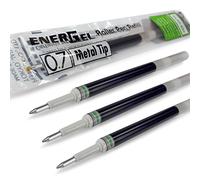 Pentel Energel Lot de 4 recharges pour stylo à pointe métallique 0,7 mm LR7, compatibles avec les stylos Energel Xm, BL77/BL57/BL37 - Citron vert