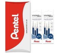 Pentel Energel Lot de 6 recharges pour stylo à pointe métallique LR7 - BL77/BL57/BL37 Bleu 0,7 mm