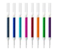 Pentel Energel Lot de 8 recharges pointe métallique LR7 - BL77/BL57/BL37 - Lot de 8 couleurs - Noir, bleu, rouge, vert, orange, rose, bleu ciel, violet