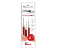 Pentel EnerGel LR7 Lot de 3 recharges pour stylo gel 0,7 mm Rouge