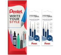 Pentel Energel LR7 Lot de 6 recharges pointe métallique 0,7 mm - BL77/BL57/BL37 (Bleu)