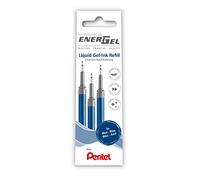 Pentel LRN5-3C Lot de 3 recharges pour stylos Energel 0,5 Balle = 0,25 mm d'épaisseur de trait Pointe aiguille Bleu