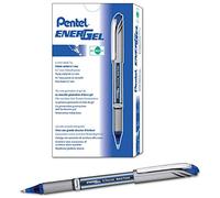 Pentel Energel Plus BL27-C Lot de 12 stylos roller à encre gel liquide Pointe métallique 0,7 mm Bleu