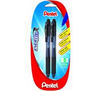 Pentel EnergelX BL107 Lot de 2 rollers à encre gel Pointe 0,7 mm Noir