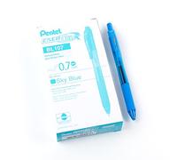 Pentel Lot de 12 BL107 EnergelX Rollers gel rétractable pointe 0,7 mm Turquoise