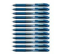 Pentel Energel X BL107, Lot de 12 Rollers encre gel rétractables, Pointe moyenne 0,7 mm,Bleu nuit