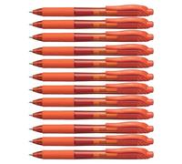 Pentel Lot de 12 BL107 EnergelX Rollers gel rétractable pointe 0,7 mm Orange