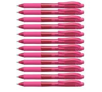 Pentel Lot de 12 BL107 EnergelX Rollers gel rétractable pointe 0,7 mm Rose