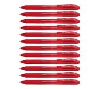 Pentel Energel X BL107, Lot de 12 Rollers encre gel rétractables, Pointe moyenne 0,7 mm, Rouge