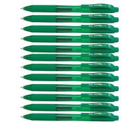 Pentel Energel X BL107, Lot de 12 Rollers encre gel rétractables, Pointe moyenne 0,7 mm, Vert