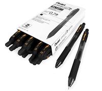 Pentel Energel X BL107 Pochette de 12 stylos roller à encre gel rétractable 0,7 mm Noir