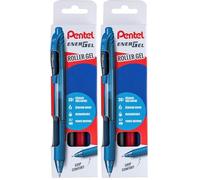 Pentel Energel X BL107, Pochette de 4 Rollers encre gel rétractables, Pointe moyenne 0,7 mm, Noir, Rouge, Bleu et Bleu nuit (Lot de 2)