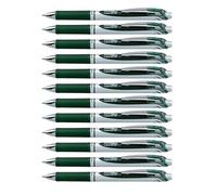 Pentel Stylos à encre gel rétractables EnerGel XM BL77 – Lot de 12 Vert forêt
