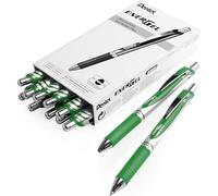 Pentel EnerGel XM BL77 - Lot de 144 stylos à encre gel liquide rétractable, pointe de 0,7 mm, 54 % recyclé, idéal pour le bureau, encre verte