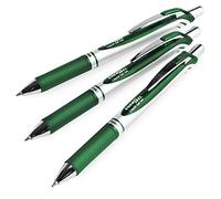 Pentel EnerGel XM BL77 Lot de 3 stylos à encre gel liquide rétractable 0,7 mm 52 % recyclé Vert forêt
