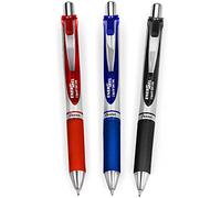 Pentel EnerGel XM BL77 Lot de 3 stylos rétractables à encre gel liquide - 0,7 mm - 54 % recyclé - Noir, bleu, rouge