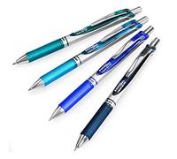Pentel EnerGel XM BL77 - Lot de 4 stylos à encre gel liquide rétractables - 0,7 mm - 54 % recyclé - Tons bleus