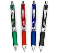 Pentel EnerGel XM BL77 Lot de 4 stylos rétractables à encre gel liquide - 0,7 mm - 54% recyclé - Tons primaires