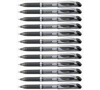 Pentel Energel Xm Lot De 12 Rollers Gel Rechargeable Pointe 1 Mm Noir