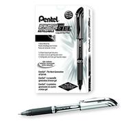 Pentel Energel Xm Lot De 12 Rollers Gel Rechargeable Pointe 1 Mm Noir