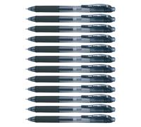 Pentel EnergelX Lot de 12 Rollers gel rétractable pointe 0,5 mm Noir