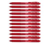 Pentel EnergelX Lot de 12 Rollers gel rétractable pointe 0,5 mm Rouge