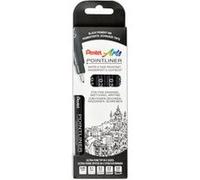 Pentel Feutres Pointliner S20P-5 – Lot de 5 noirs, imperméables, résistants à la lumière 0,05–0,8 mm