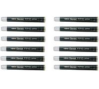 Pentel FP10 Lot de 12 lots de 4 cartouches noire pour PENTEL BRUSH PEN GFKP Noir