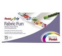 Pentel GmbH PTS15 Lot de 15 crayons pour tissu Étui en plastique