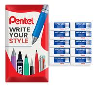 Pentel - Gommes en caoutchouc plastique Hi-Polymer Jumbo - Blanc (10)