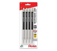 Pentel GraphGear 500 Lot de 4 crayons à dessin mécaniques (0,5 mm), ligne fine, corps noir, lot de 4 (PG525BP4A)