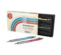 Pentel GraphGear 500 Lot de 4 crayons mécaniques édition limitée, couleurs classiques, 0,3, 0,5, 0,7, 0,9 mm inclus, boîte de 4 crayons