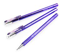 Pentel Hybrid - Dual Metallic - Stylo roller à gel liquide - K110 - Violet clair/rouge métallique et bleu - Lot de 3