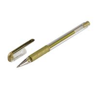 Pentel 0.8mm Tip Hybrid Gel Metallic Ink Pen with Comfortable Finger Grip - Gold