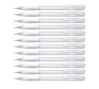 Pentel Hybrid Gel Marker 0.8mm Tip White Ref K118L-Lw [Pack 12]