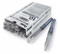 Pentel Hybrid Gel Prise Métallique Stylo - 1.0mm à Bille - Argent Boite De 12