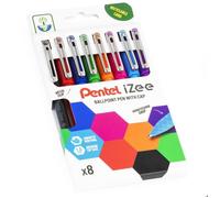 Pentel iZee BX460 Stylo à bille - Pointe 1,0 mm - Pack de 8 couleurs