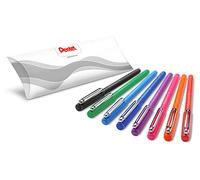 Pentel iZee BX460, Stylo bille encre à faible viscosité, pointe large 1 mm, Pack de 8 stylos, Noir, Rouge, Bleu, Vert, Orange, Rose, Bleu ciel, Violet Couleurs Assorties BX460-AMZ8MX1EU