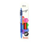 Pentel IZee BX470-4 Ballpoint Pen Retractable Metal Clip 1.0 mm Line Width Set o