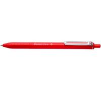Pentel iZee BX470-B Lot de 12 stylos à bille rétractables avec clip en métal Rouge Pointe large 1 mm
