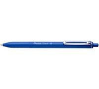 Pentel Stylo à bille rétractable iZee BX470-C Pointe large 1 mm clip en métal Lot de 12 Bleu