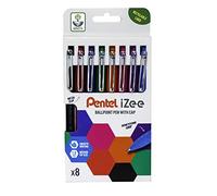 Pentel iZee Cap-Style Stylo-bille 8 pièces Portefeuille