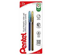 Pentel K110 Hybrid Dual Metallic 1 pc bleu + vert métallisé /1 pc or métallisé