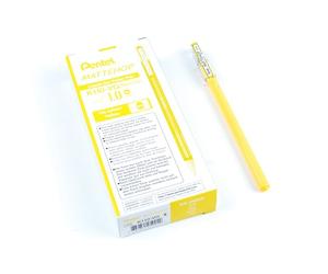 Pentel K110-VGX Mattehop Lot de 12 stylos à encre gel avec encre à fort pouvoir couvrant, finition mate, modèle avec capuchon, jaune