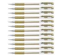 Pentel Rollers à encre gel K118-X 0,8 mm Lot de 12 Or