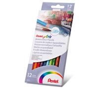 Pentel Crayons de couleur aquarellables CB9-12U – Boîte de 12