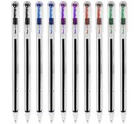 Pentel Lot de 10 superbes stylos à bille, pointe 0,7 mm, largeur de trait 0,25 mm, encre rechargeable BK77 - Noir, bleu, violet, rouge et vert