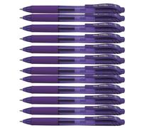 Pentel Lot de 12 BL107 EnergelX Rollers gel rétractable pointe 0,7 mm Violet