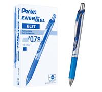 Pentel Lot de 12 BL77 EnerGel Roller gel rétractable séchage rapide pointe 0,7 m