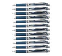 Pentel Lot de 12 BL77 EnerGel Roller gel rétractable séchage rapide pointe 0,7 mm Bleu Nuit